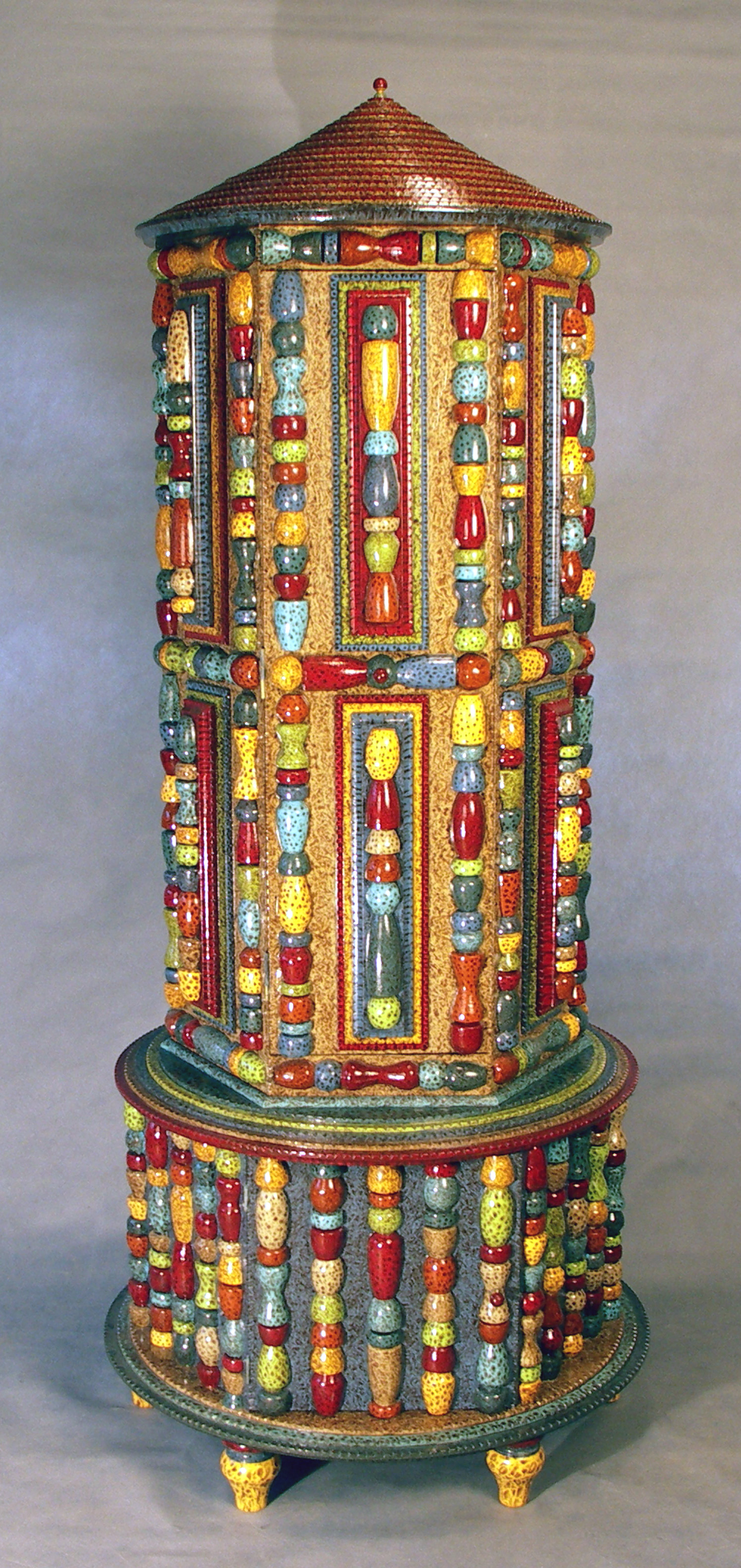 tramp art rocketship cabinet