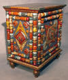 End Table, tramp art furniture folk art hand made furniture art furniture